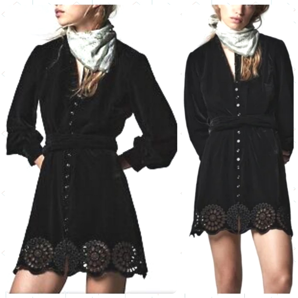 ZARA black velvet dress